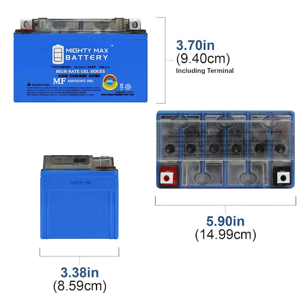 YTX7A-BSGEL 12V 6AH Replacement Battery For High Performance Maintenance Free 7A-BS - 3PK